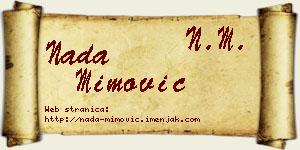 Nada Mimović vizit kartica